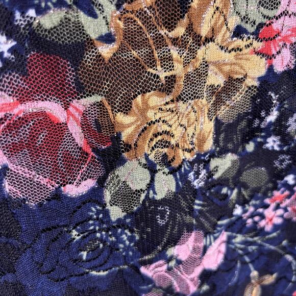 Lace‎ Blouse Medium Pearls Butterflys Gold Crochet Maximalist Victorian Coquette - Picture 7 of 14